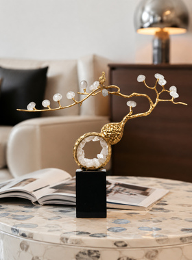 轻奢简约现代花鸟合金桌面摆件