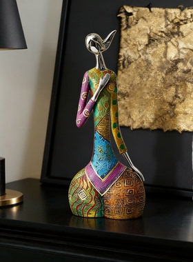 民族风树脂人物雕塑玄关桌面摆件