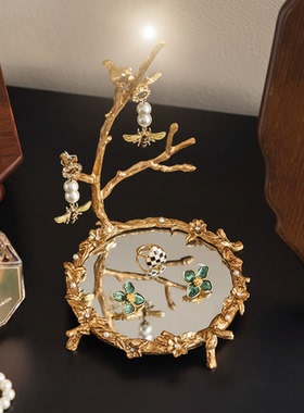 复古合金失蜡法植物首饰收纳摆件