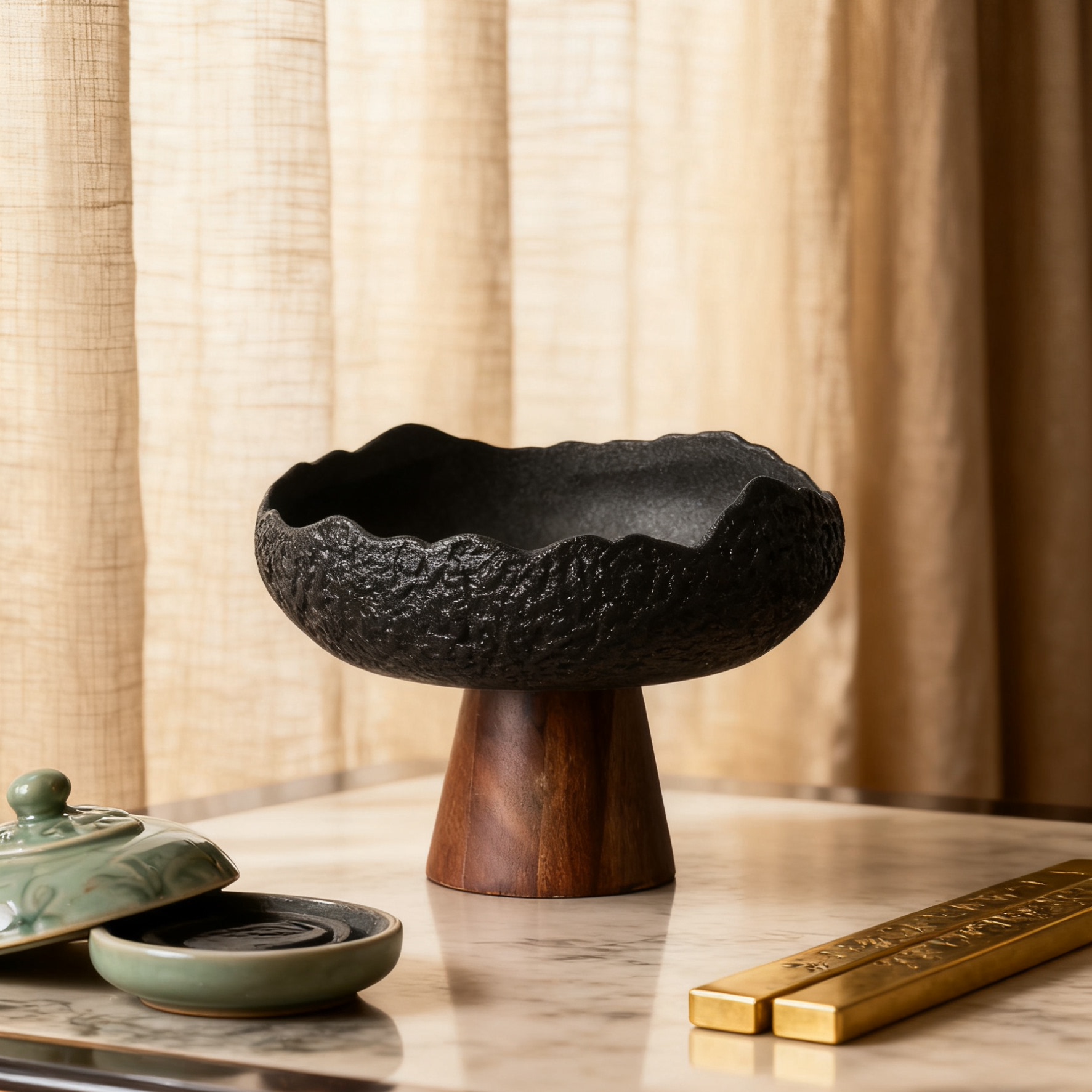 桌面垃圾桶客厅茶几陶瓷家用