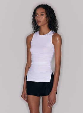 SansFrontieres Diana Tank Top 收腰抽褶双开衩背心
