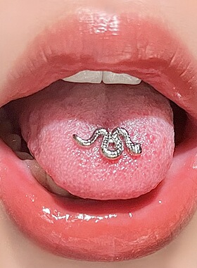 钛钢小蛇舌钉可爱朋克欧美小众辣