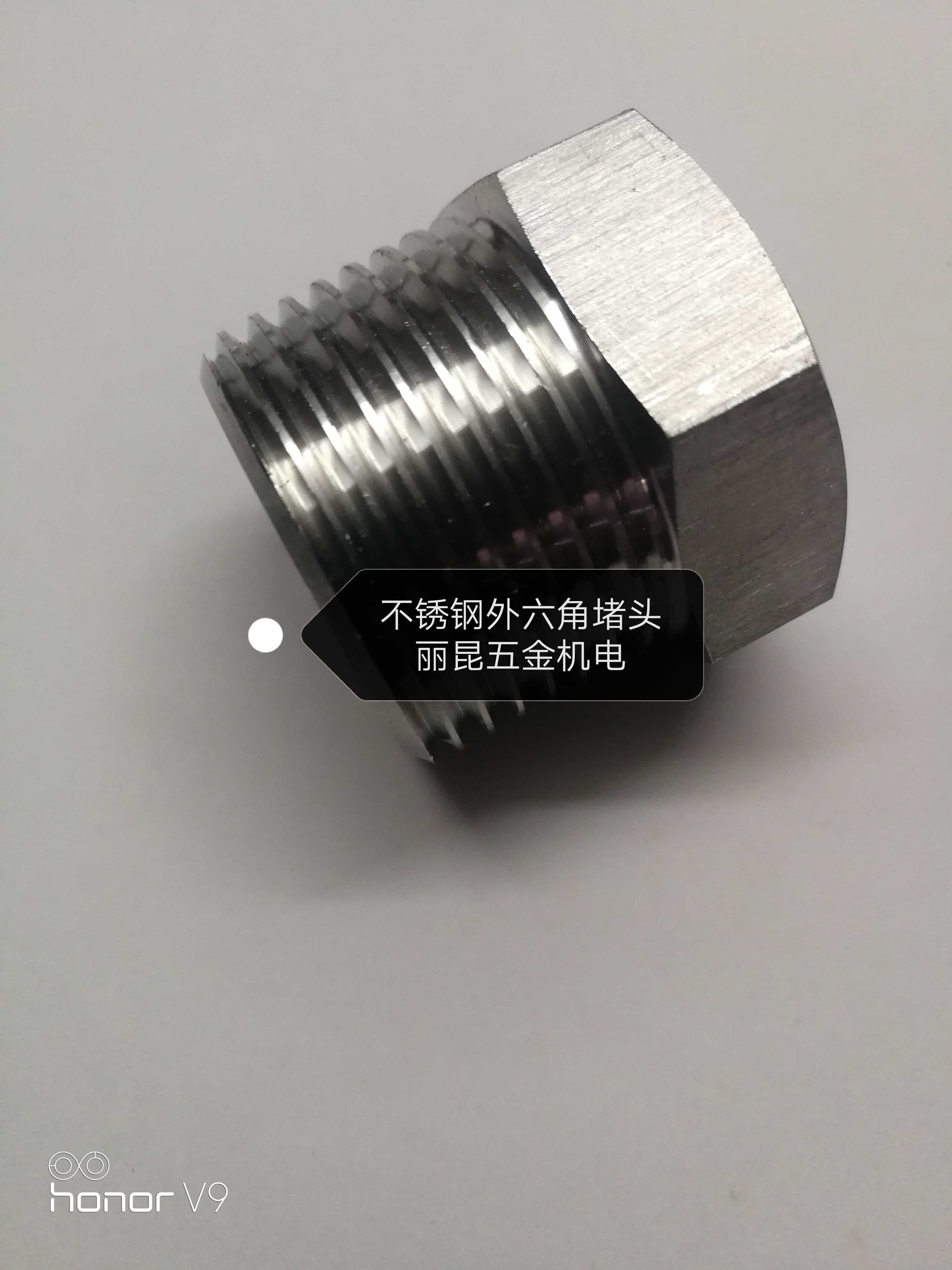 不锈钢304外六角PT1/4R1/4ZG1/4高压实心耐腐英制锥螺纹外丝堵头 - 实物图