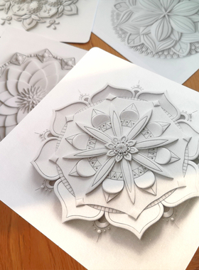 曼陀罗涂色画3d立体视觉手绘DIY