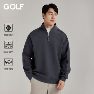 绒感保暖打底衫 GOLF高尔夫Jeans半拉链卫衣男25秋冬新款 休闲长袖