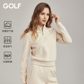 GOLF高尔夫Jeans半拉链卫衣女25秋冬新款 空气棉小立领T恤打底衫 女