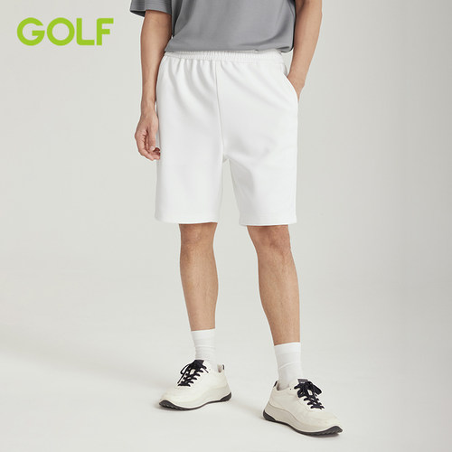 GOLF男士白色宽松针织短裤五分裤