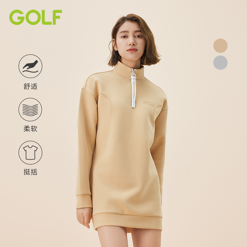 GOLF/高尔夫连衣裙女秋装宽松显瘦休闲卫衣裙运动时尚长袖连衣裙