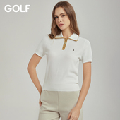 短袖 针织衫 26年新款 GOLF高尔夫薄款 夏季 撞色Polo领凉感防晒T恤女