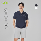 GOLF高尔夫短袖 T恤男夏季 拉链立领上衣印花套头体恤宽松休闲T恤男