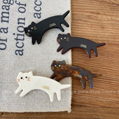 可爱猫咪醋酸发夹少女高级感侧边刘海夹子头饰发卡发饰简约鸭嘴夹