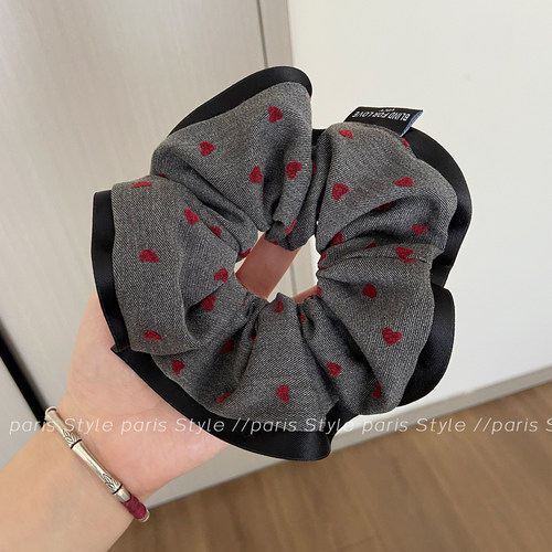 波点爱心大肠发圈韩系马尾头绳女