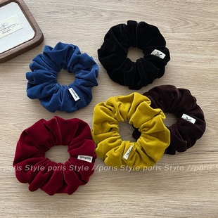韩国复古丝绒大肠发圈女秋冬纯色细腻亲肤头绳皮筋扎头高马尾发绳