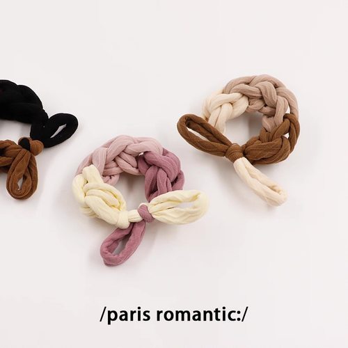 甜美双色手工发圈高级感发饰头绳绑丸子头皮筋高弹力耐用扎头发绳