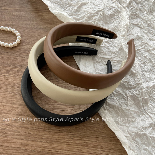 韩国皮质发箍女增高颅顶加厚海绵