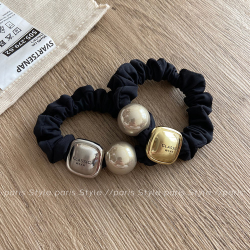 极简感字母珍珠小肠发圈洋气