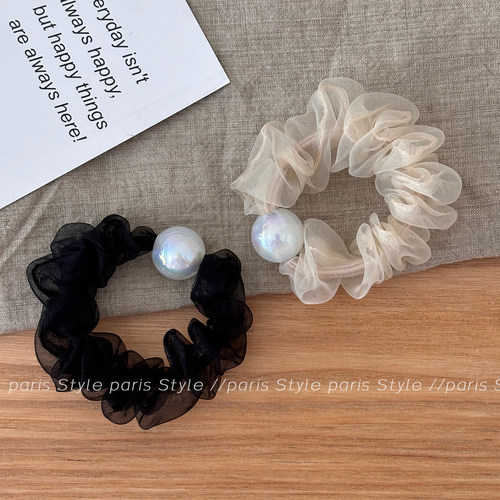 流光轻纱小肠发圈人鱼姬珍珠头饰