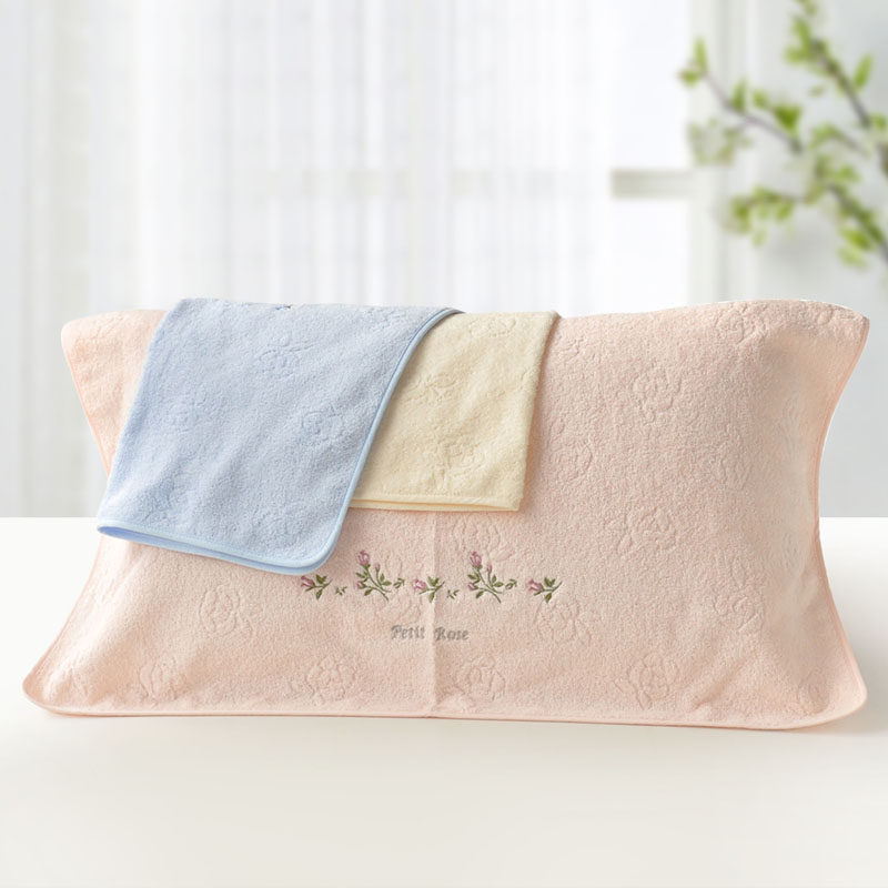 包邮金号纯棉枕巾素色圆角三色优雅刺绣全棉结实耐用枕头巾一对装,床上用品,枕巾,淘宝优惠券,粉丝福利购,淘宝优惠卷