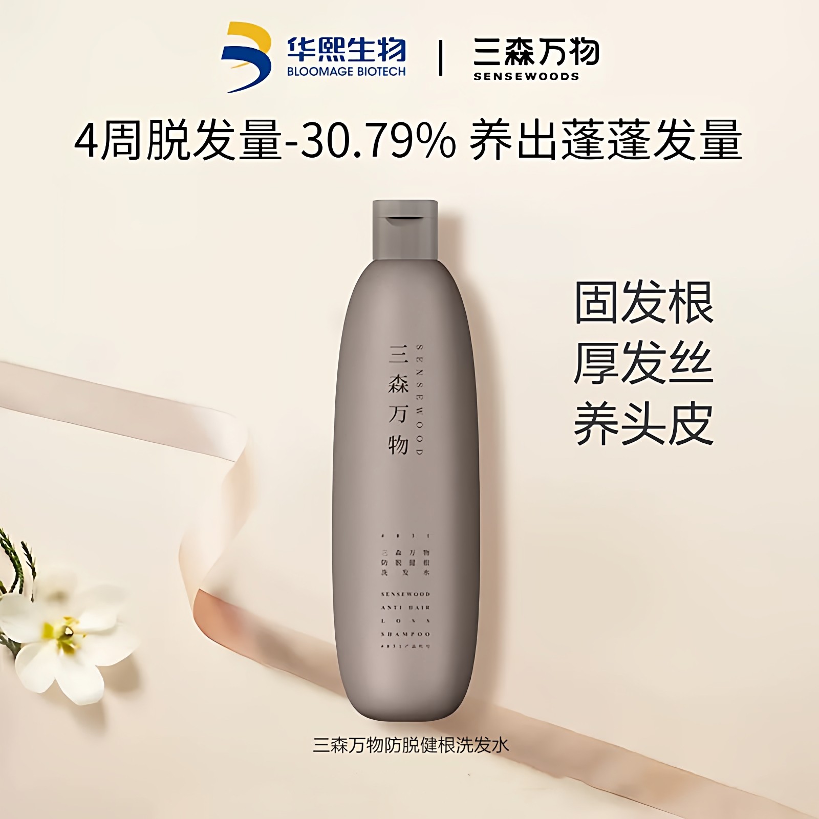 华熙生物三森万物防脱健根洗发水图片