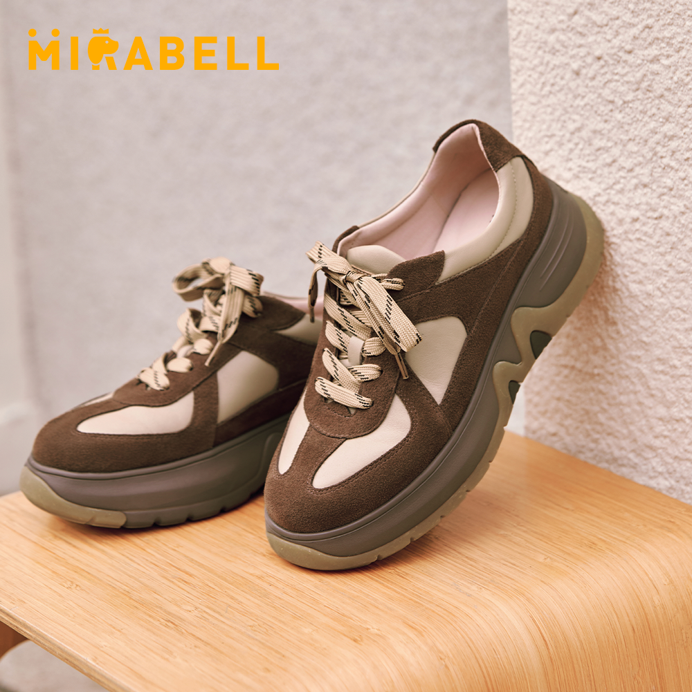 奶油噗噗Mirabell/美丽宝2025秋季新款小白鞋女厚底时尚休闲鞋女