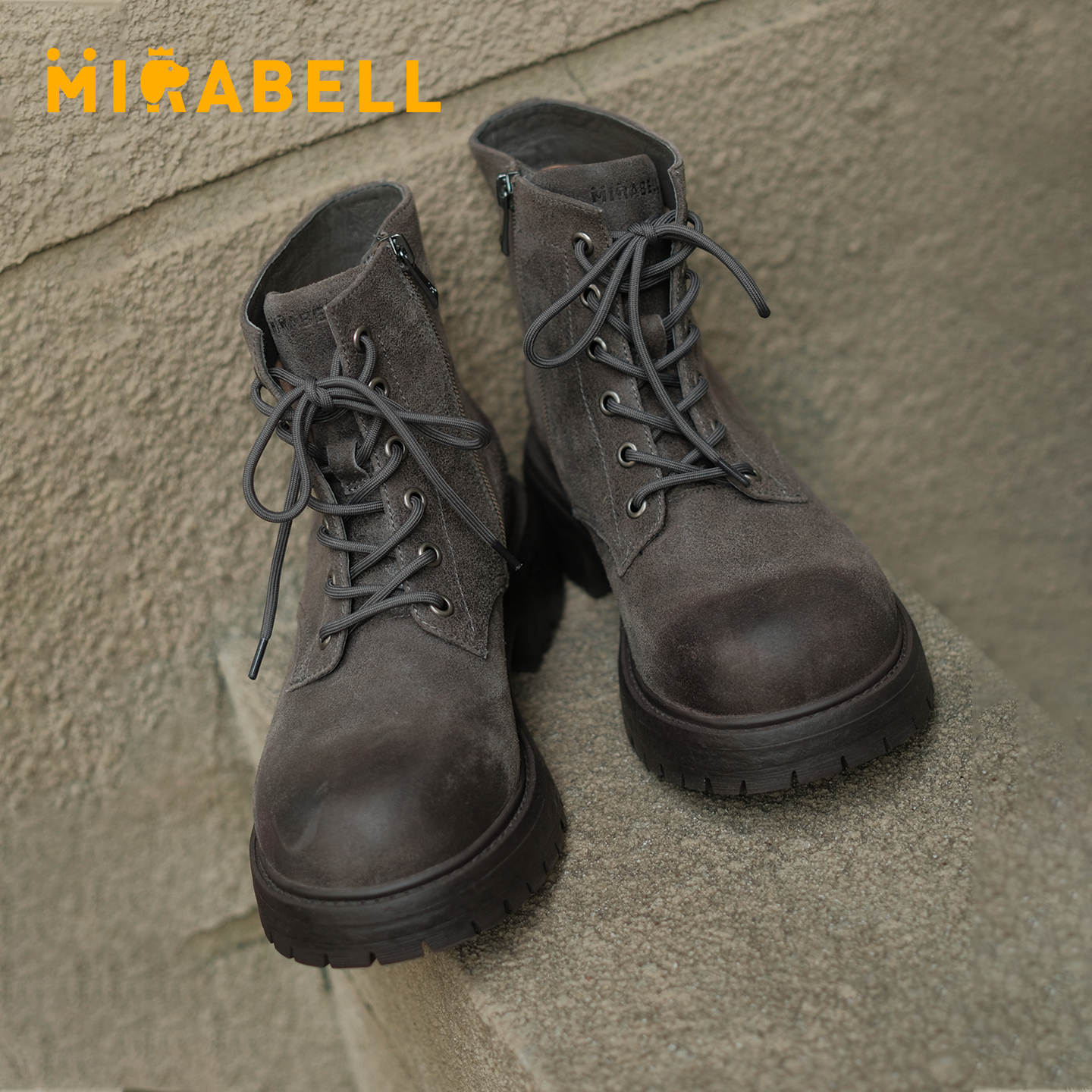 松露爵士Mirabell/美丽宝2025冬季新款女靴牛皮革时尚马丁靴女