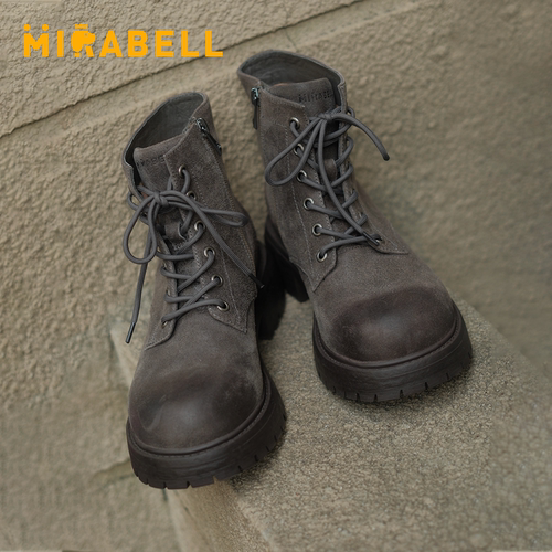松露爵士Mirabell/美丽宝2025冬季新款女靴牛皮革时尚马丁靴女