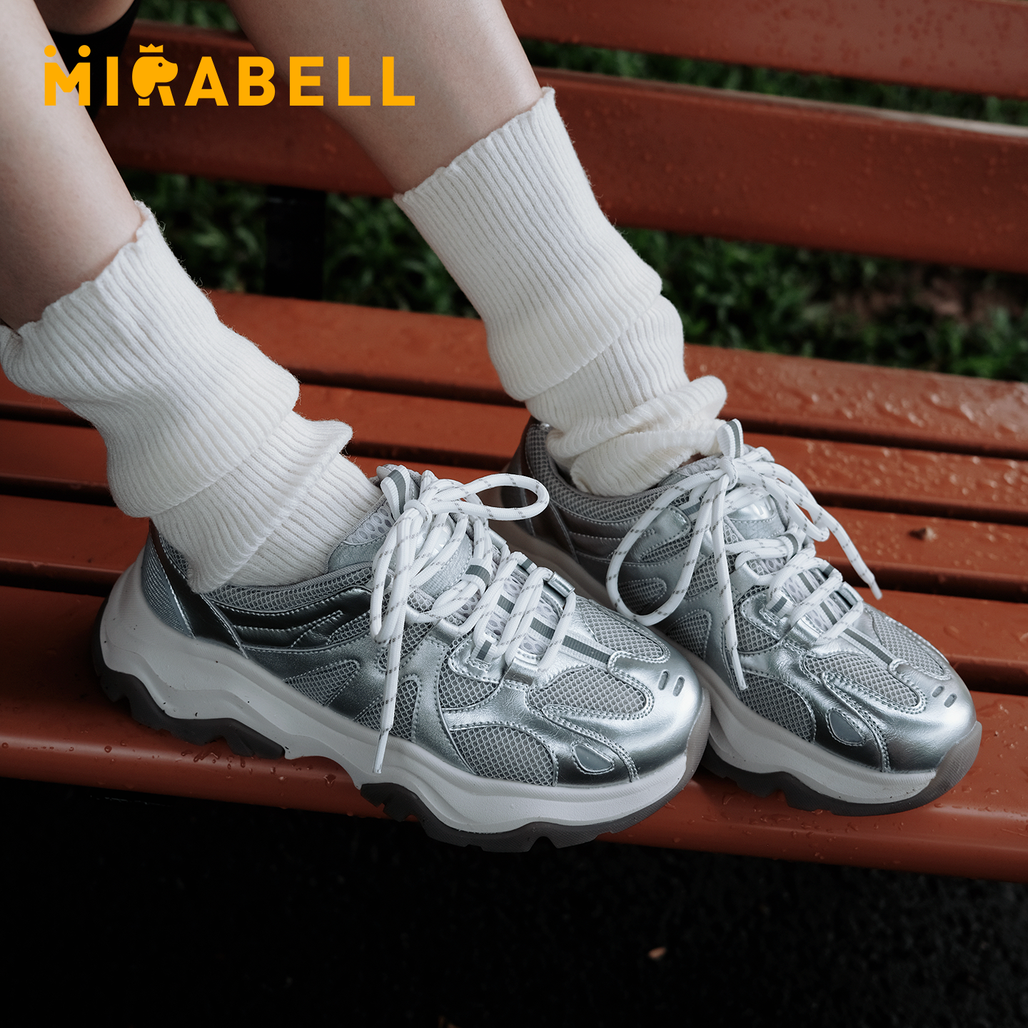 【品牌爆款】沈月同款Mirabell/美丽宝2025春新老爹鞋女运动鞋
