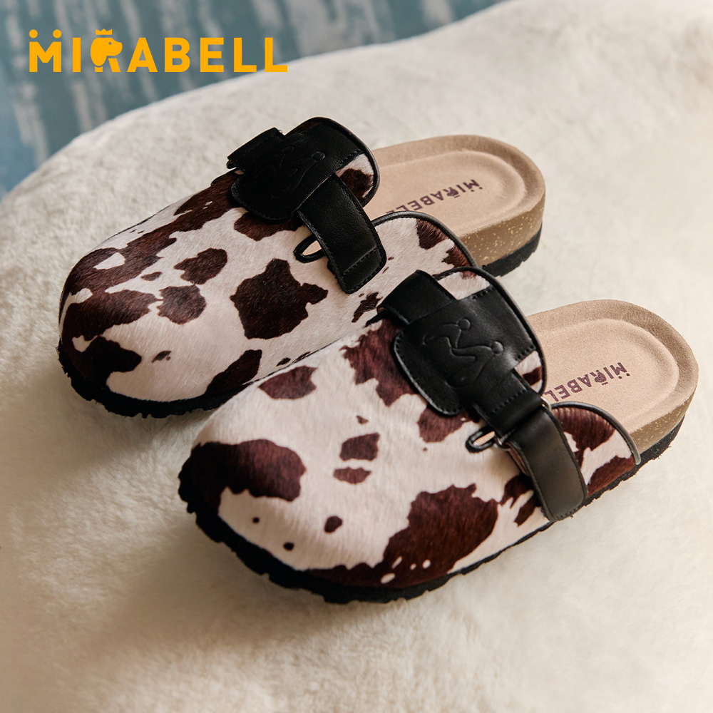 栗子拿铁Mirabell2025秋勃肯鞋女拖鞋奶牛纹新色软底防滑