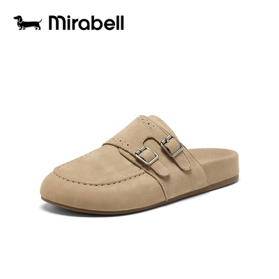 Mirabell2026夏新款商场同款绒面穆勒拖女凉鞋勃肯鞋A4V02BH6