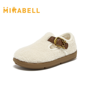女儿童皮鞋 Mirabell 毛绒勃肯鞋 商场同款 T1B02CM5 美丽宝2025秋季