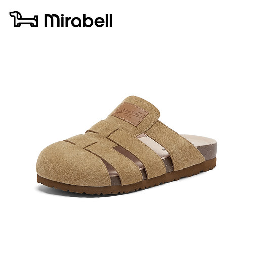 Mirabell2026夏新款复古勃肯拖鞋女包头罗马凉拖软底防滑B7L25BH6