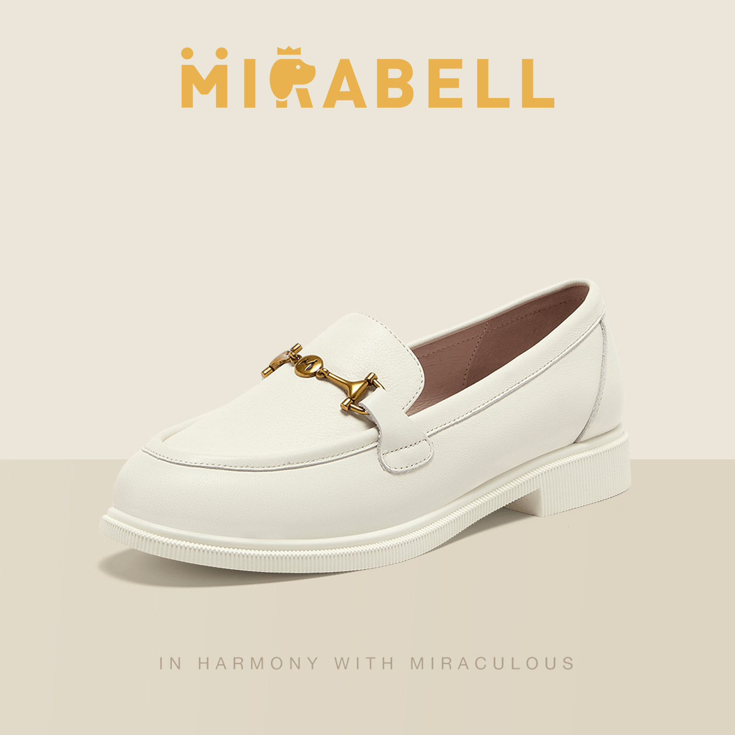 Mirabell/美丽宝2025秋季新款商场同款乐福鞋女款英伦风女皮鞋