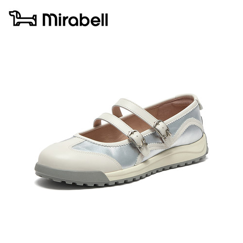 Mirabell2026春新款玛丽珍鞋女厚底拼色休闲鞋复古百搭单鞋