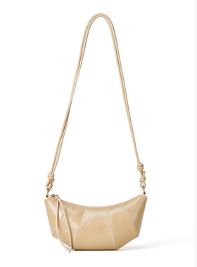 波斯丹顿油蜡牛皮单肩包百搭斜跨包软皮牛角包小包包BL1243251ZB