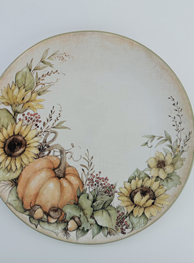 Autumn Breeze秋日南瓜10.5寸圆盘家用菜盘牛排盘西餐盘复古摆盘