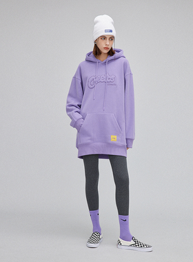 OD连帽加绒卫衣裙女2025年春秋套头休闲连衣裙简约宽松显瘦中长款