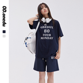 美式 女夏装 休闲宽松超薄印花短袖 T恤五分裤 两件套 时尚 运动套装