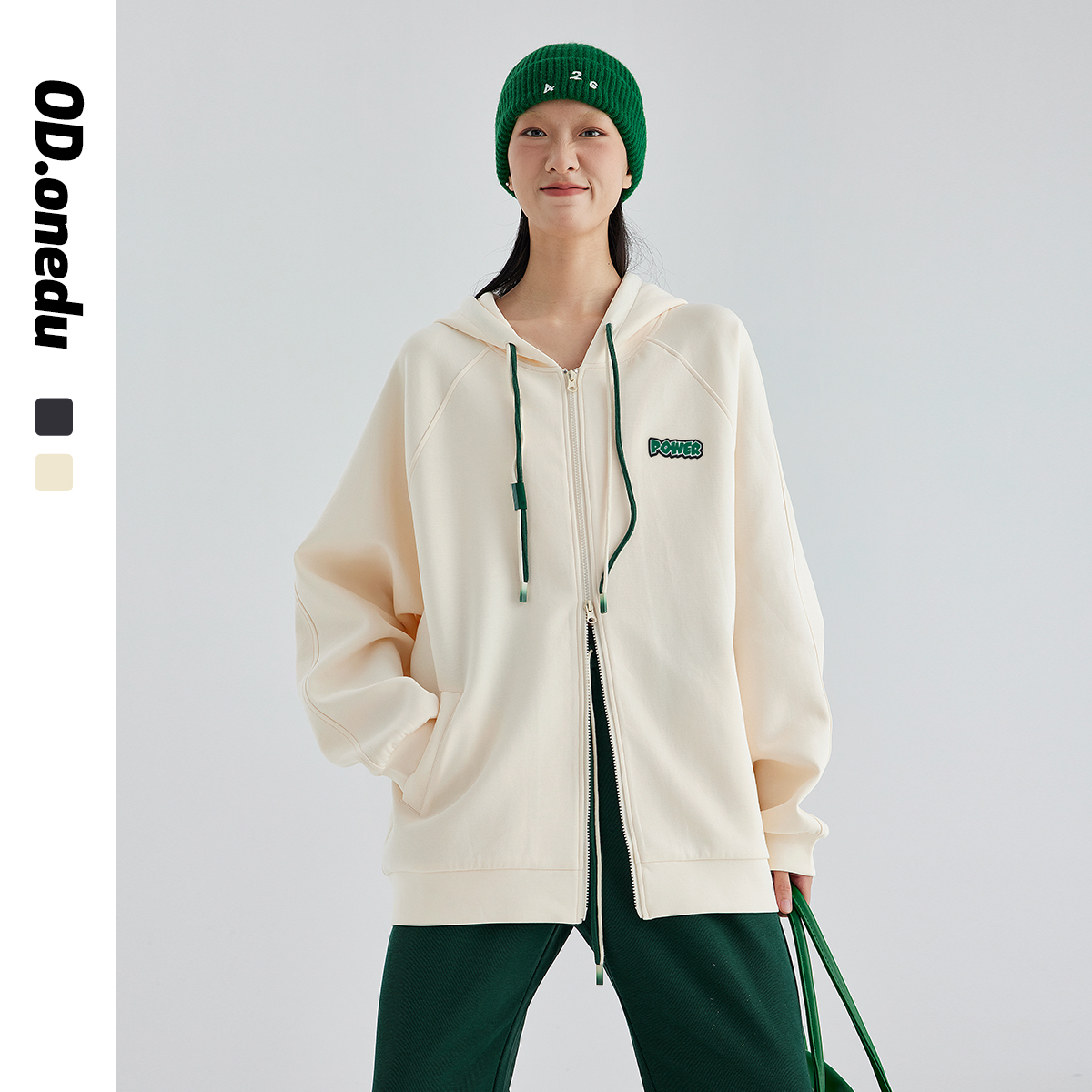 双拉链空气层卫衣新品促销宽松