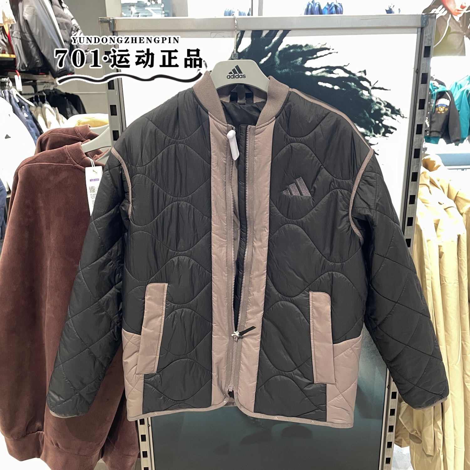 阿迪达斯新款男士保暖运动棉服