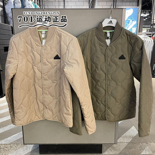 阿迪达斯男子薄款棉衣V领保暖防风宽松运动休闲棉服JE8570 JE8571