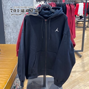 JORDAN男子上衣OVERSIZE风加绒连帽衫黑色开衫卫衣IB7232-010