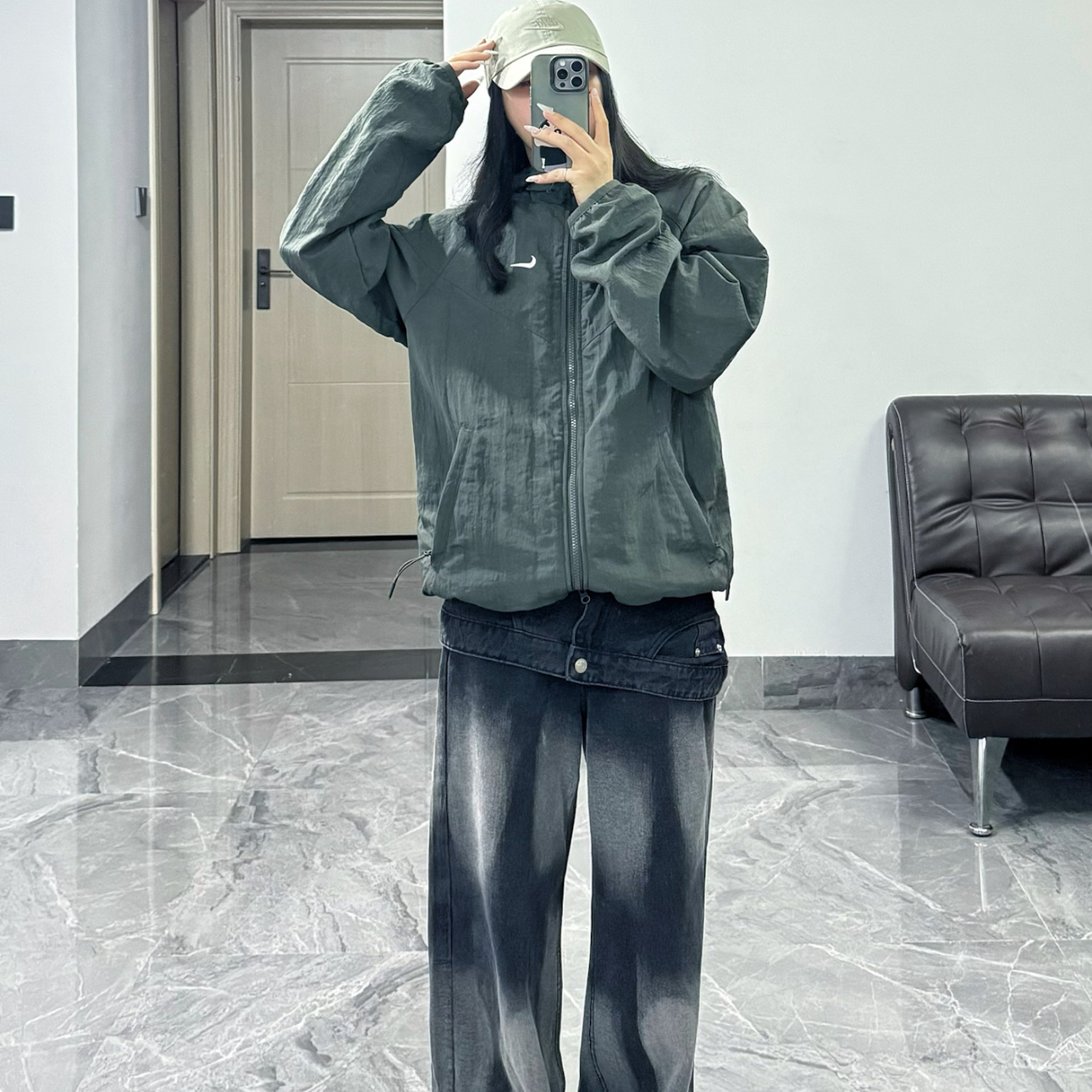 正品NIKE耐克秋冬男友风保暖外套男女同款刺绣宽松百搭加绒夹克