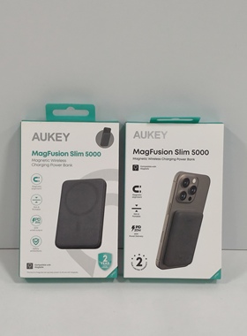 AUKEY傲基磁吸无线充电宝5000mAh适用苹果1712MagSafe便携移动电源20W快充