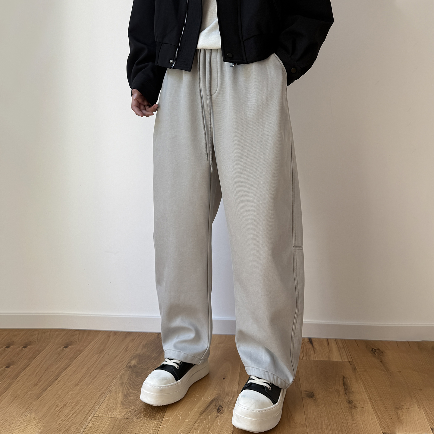 裤子男秋冬季加绒加厚工装裤男宽松直筒潮流百搭束脚保暖休闲裤男