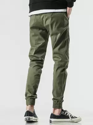 Autumn men's casual pants Tide brand slim pants overalls men's small feet Harlan foot ankle-length pants thin chic