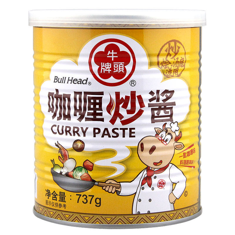 台湾牛头牌咖喱炒酱737g咖哩饭炒菜拌面调料沙茶酱调味品烧烤酱
