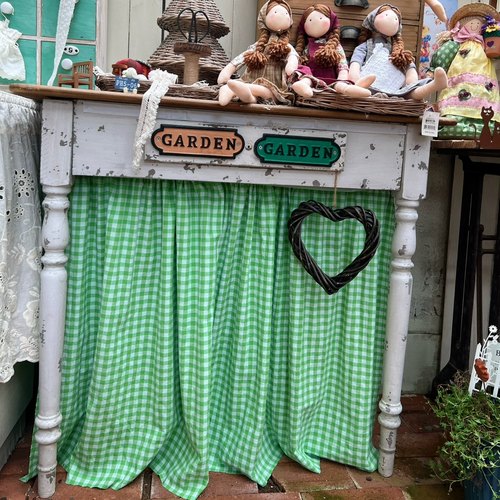 格子遮挡帘杂物柜送伸缩杆绿色格子全棉布艺免打孔杂货帘柜门遮挡