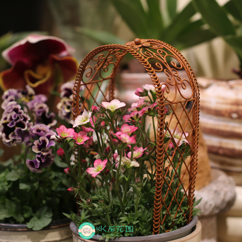 装饰纯手工娃娃屋家居铁艺拍摄道具拱门锈色杂货阳台园艺庭院摆件