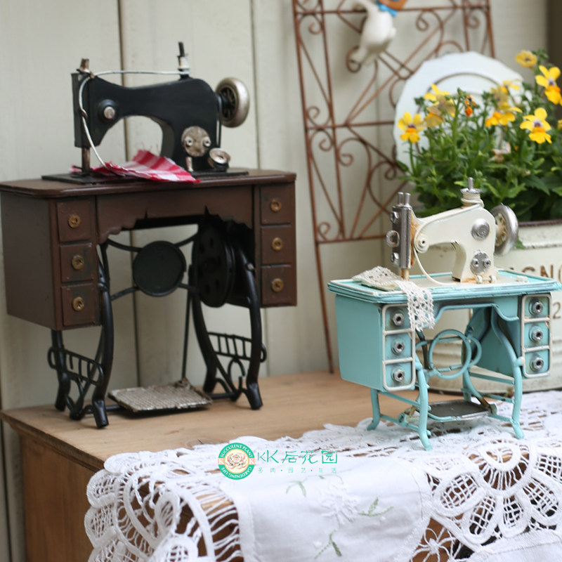 出口外贸精工复古怀旧铁艺老式缝纫机迷你模型仿真摆件杂货装饰,家居饰品,装饰摆件,淘宝优惠券,粉丝福利购,淘宝优惠卷