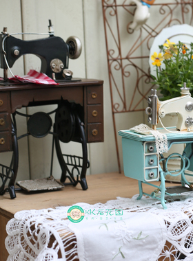 出口外贸精工复古怀旧铁艺老式缝纫机迷你模型仿真摆件杂货装饰